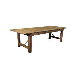 108 in. x 40 in. Rustic Banquet Pine Wood Farm Table