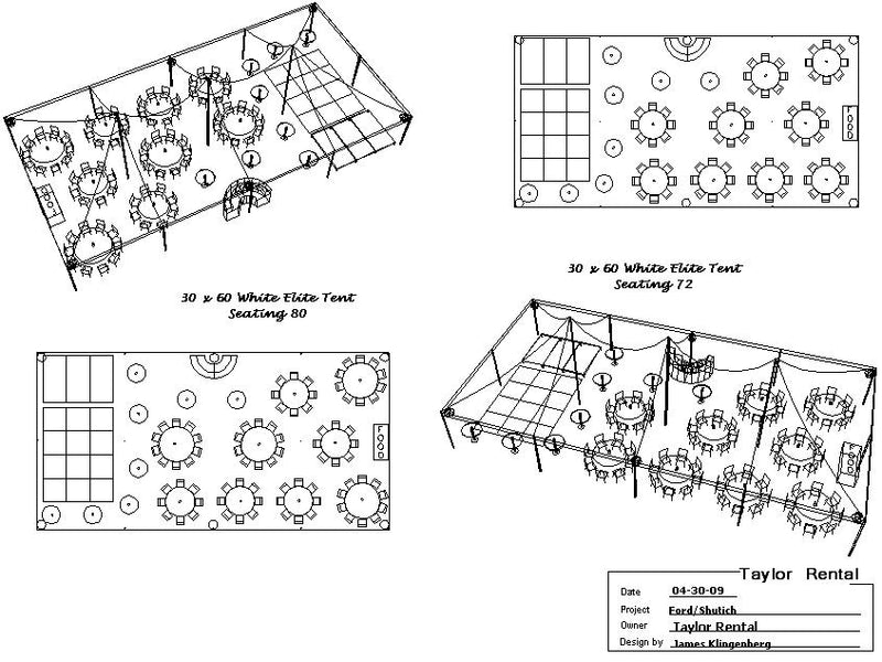 Taylor True Value Rental of Holland tent layout blueprint