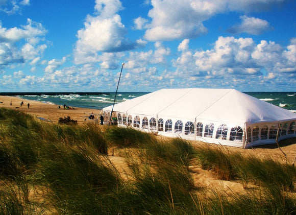 40 ft. Wide JumboTrac White Frame Tent