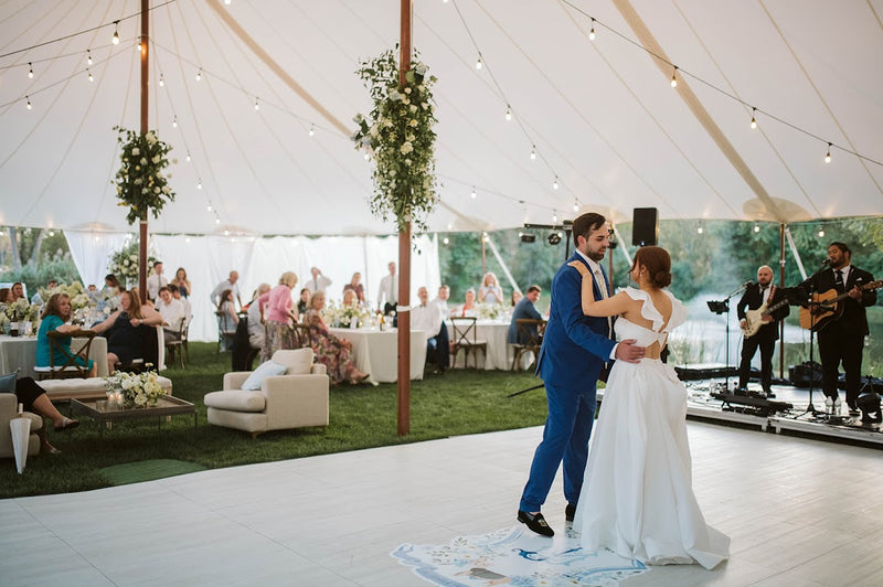 Maddie and John's wedding, them dancing on dance floor supplied by TTVR Holland, MI