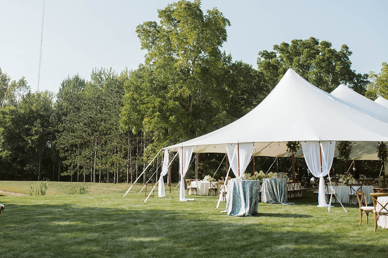 Tent set up for Maddie & John's outdoor wedding supplied by TTVR Holland, MI